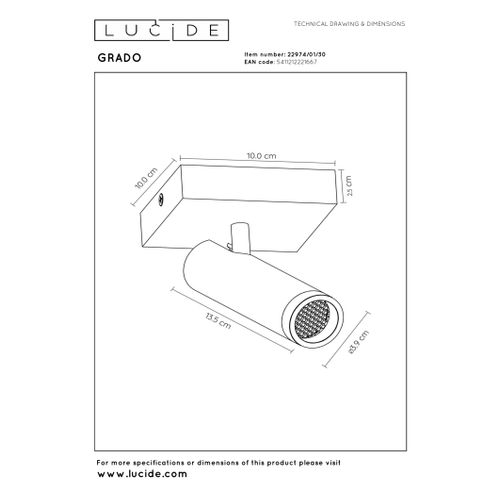 Grado Spot Plafond - Noir - 1xgu10 (mr11)
