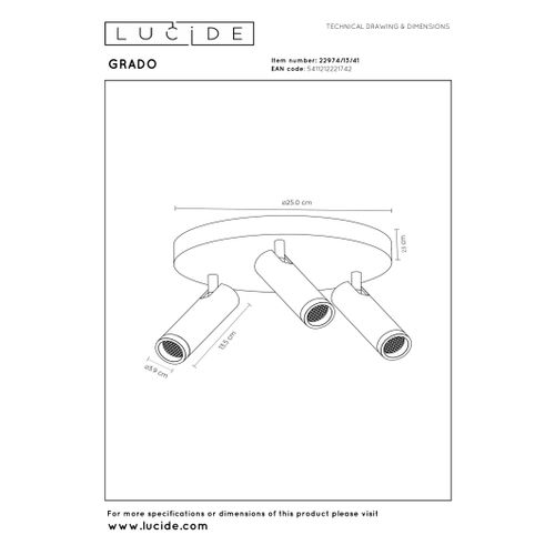 Grado Spot Plafond - Taupe - 3xgu10 (mr11)