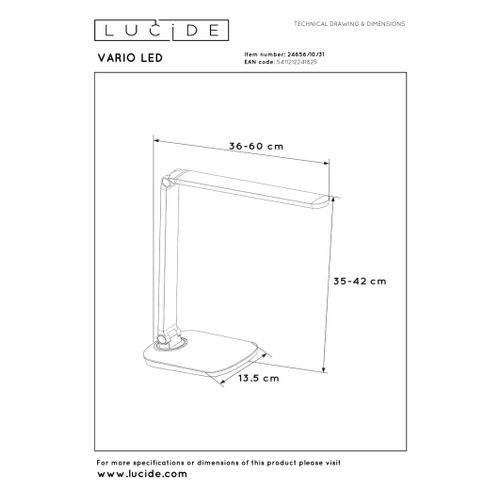 Vario LED Lampe De Bureau - Blanc - LED Intégré