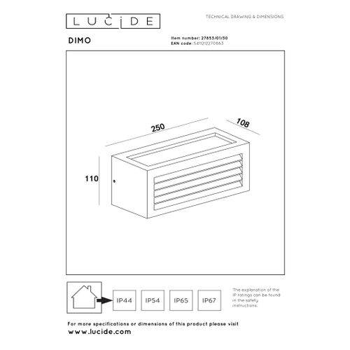 Dimo Applique Murale - Anthracite - 1xe27