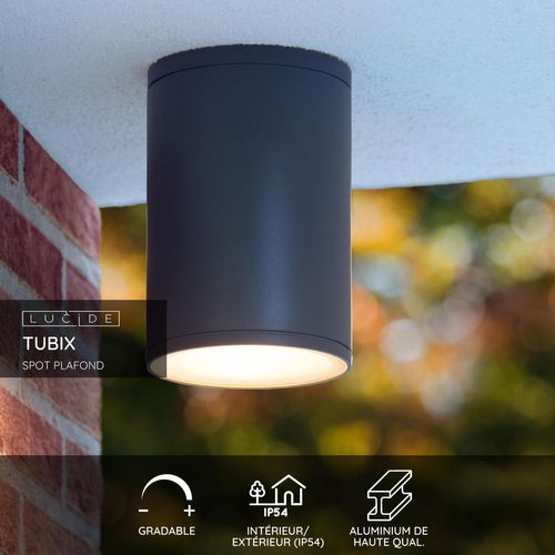 Tubix Spot Plafond - Anthracite - 1xe27