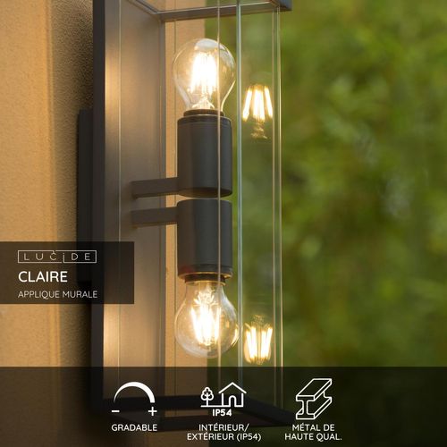 Claire Applique Murale - Anthracite - 2xe27