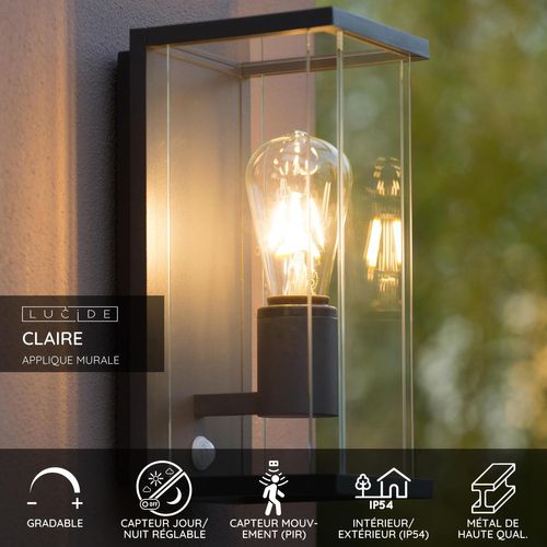 Claire Applique Murale - Anthracite - 1xe27