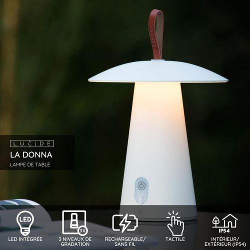 La Donna Lampe De Table - Blanc - LED Intégré