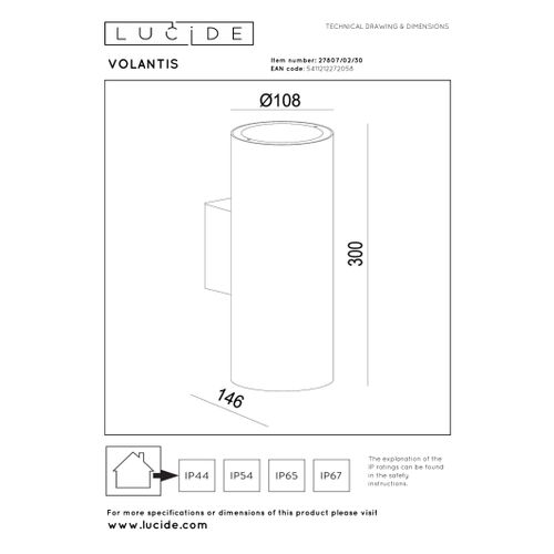 Volantis Spot Mural - Noir - 2xe27