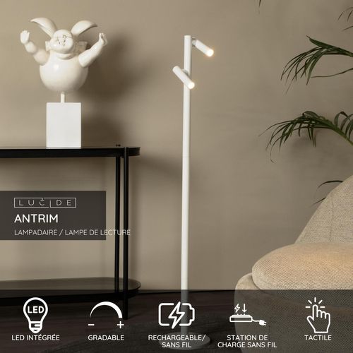 Antrim Lampadaire / Lampe De Lecture - Blanc - LED Intégré