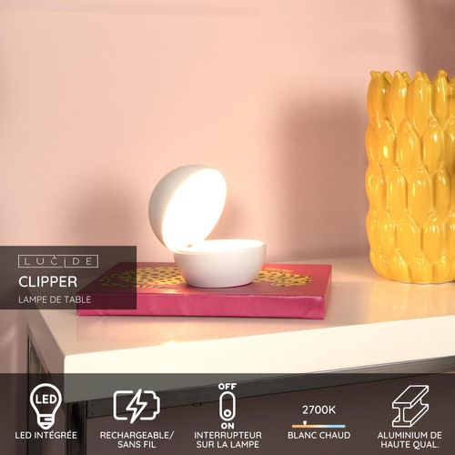 Clipper Lampe De Table - Blanc - LED Intégré
