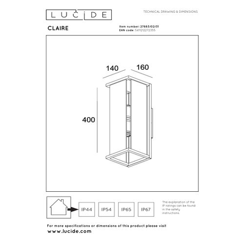 Claire Applique Murale - Blanc - 2xe27