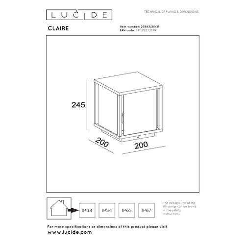 Claire Borne Extérieur - Blanc - 1xe27