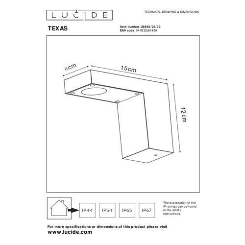 Texas Spot Mural - Anthracite - LED Intégré