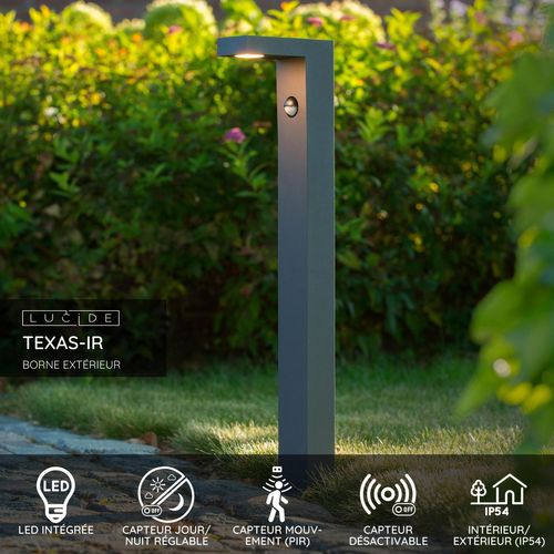 Texas-ir Borne Extérieur - Anthracite - LED Intégré