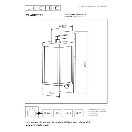 Clairette Applique Murale - Anthracite - LED Intégré