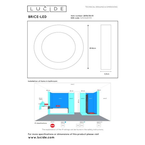 Brice-led Plafonnier - Blanc - LED Intégré