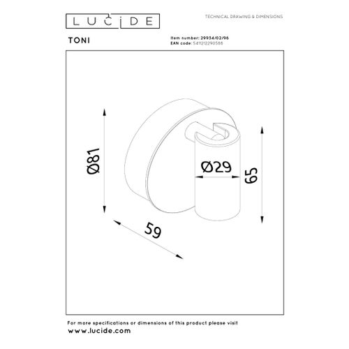 Toni Spot Mural - Café - LED Intégré