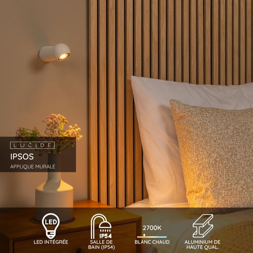 Ipsos Applique Murale - Blanc - LED Intégré