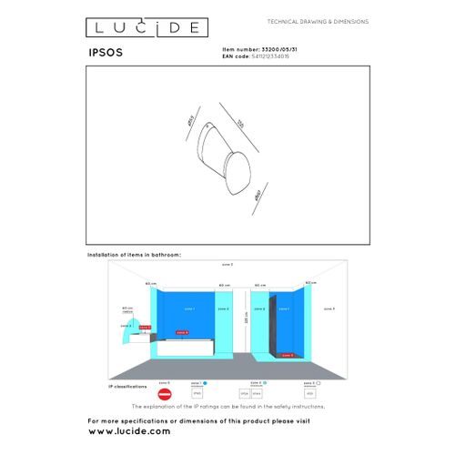 Ipsos Applique Murale - Blanc - LED Intégré