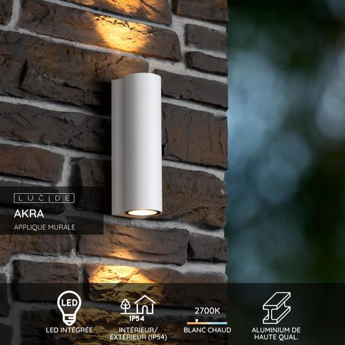 Akra Applique Murale - Blanc - LED Intégré