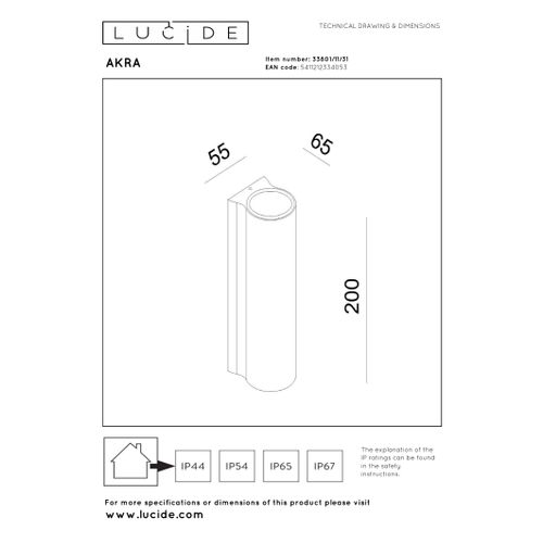 Akra Applique Murale - Blanc - LED Intégré