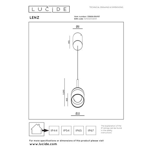 Lenz Suspension - Rouille - LED Intégré