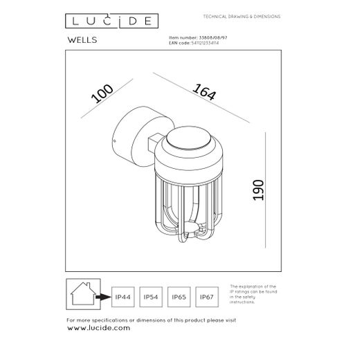 Wells Applique Murale - Rouille - LED Intégré