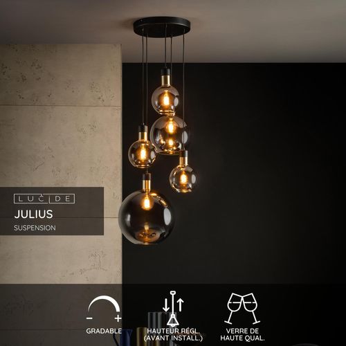 Julius Suspension - Fumé - 5xe27