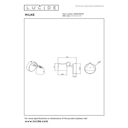 Milne Applique Murale - Noir - LED Intégré