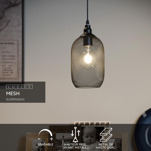 Mesh Suspension - Noir - 1xe27