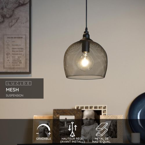 Mesh Suspension - Noir - 1xe27