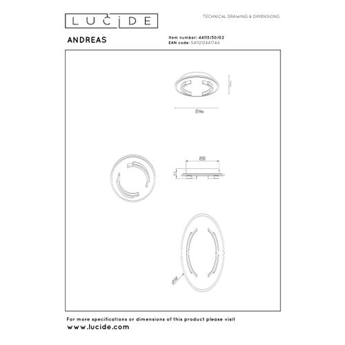 Andreas Plafonnier - Or Mat / Laiton - LED Intégré