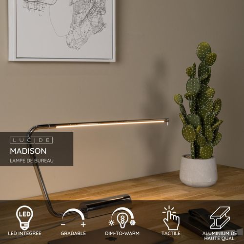 Madison Lampe De Bureau - Chrome - LED Intégré