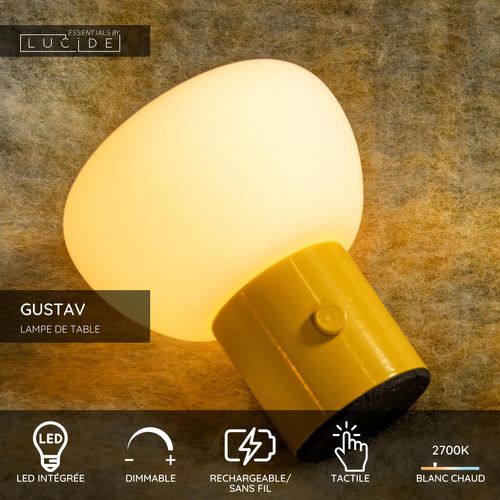 Gustav Lampe De Table - Jaune - LED Intégré