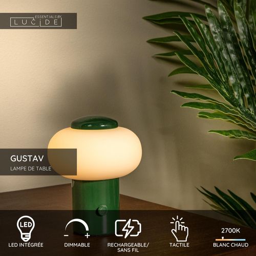 Gustav Lampe De Table - Vert - LED Intégré