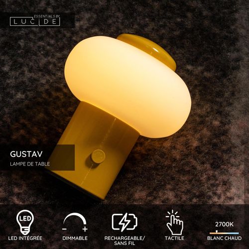 Gustav Lampe De Table - Jaune - LED Intégré