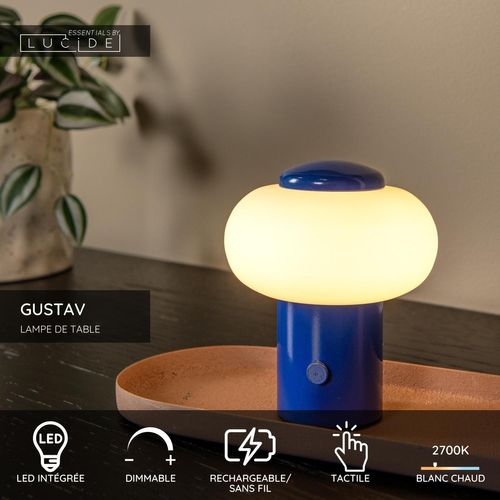 Gustav Lampe De Table - Bleu - LED Intégré