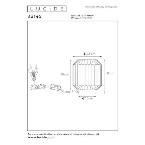 Sueno Lampe De Table - Rose - 1xe14