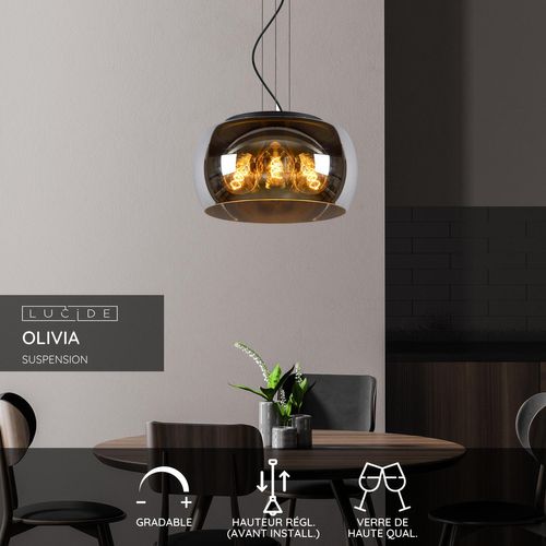 Olivia Suspension - Fumé - 3xe27