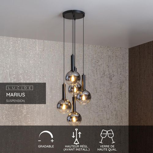 Marius Suspension - Noir - 5xe27