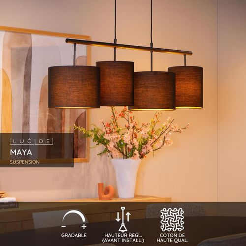 Maya Suspension - Noir - 4xe27