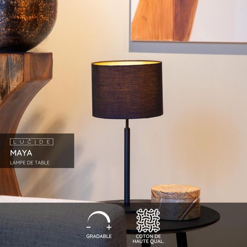 Maya Lampe De Table - Noir - 1xe27