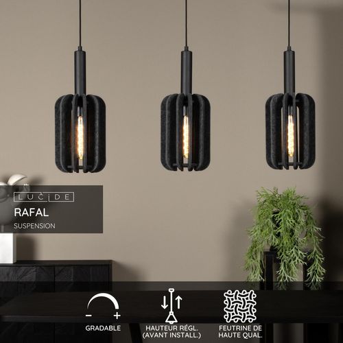 Rafal Suspension - Gris - 3xe27
