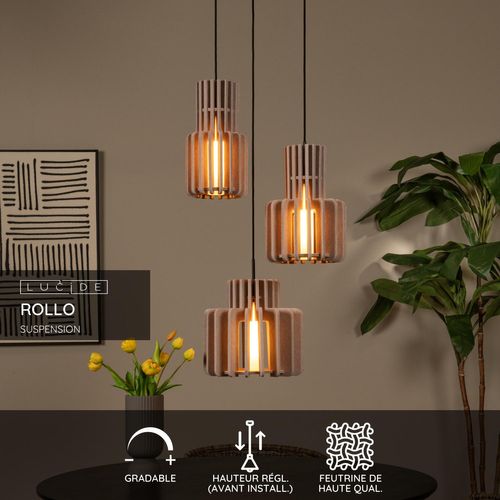 Rollo Suspension - Taupe - 3xe27