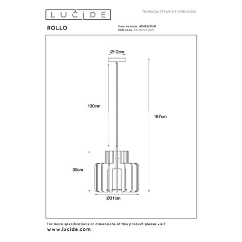 Rollo Suspension - Taupe - 1xe27