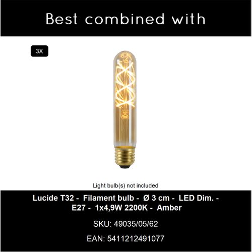 Lambres Suspension - Taupe - 3xe27