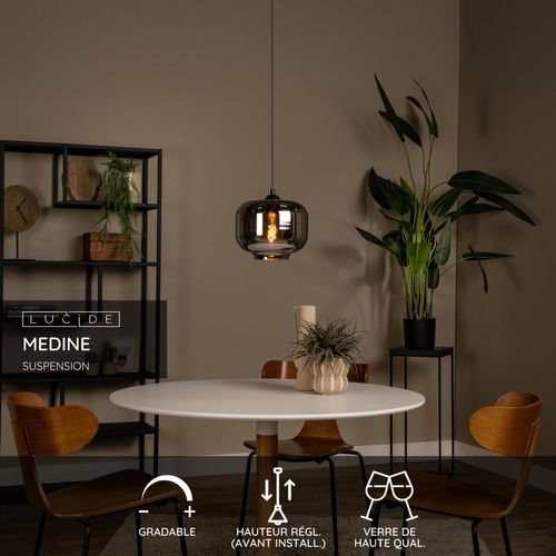 Medine Suspension - Fumé - 1xe27
