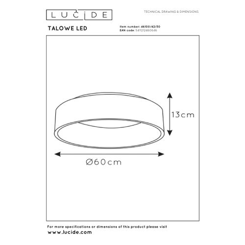 Talowe LED Plafonnier - Noir - LED Intégré