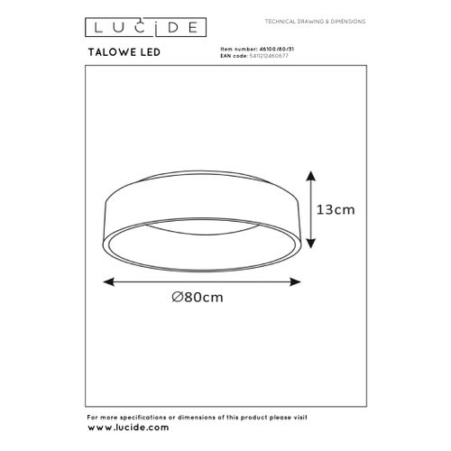 Talowe LED Plafonnier - Blanc - LED Intégré