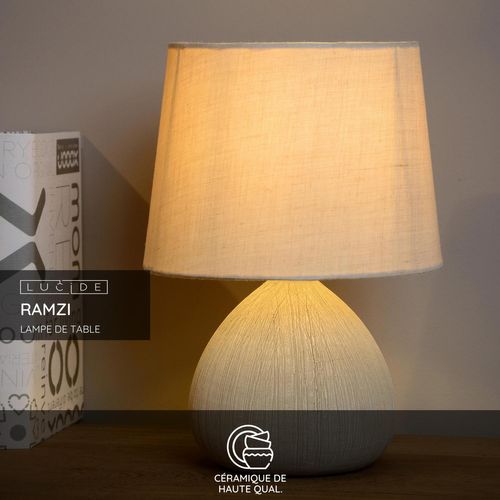 Ramzi Lampe De Table - Crème - 1xe14
