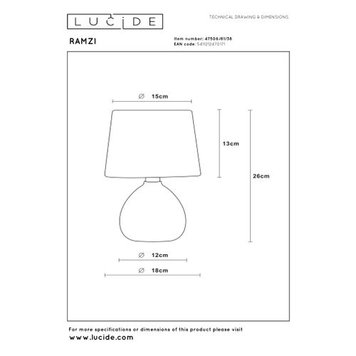 Ramzi Lampe De Table - Crème - 1xe14