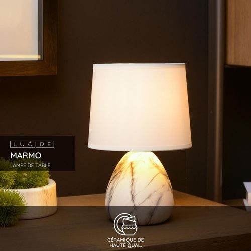 Marmo Lampe De Table - Blanc - 1xe14
