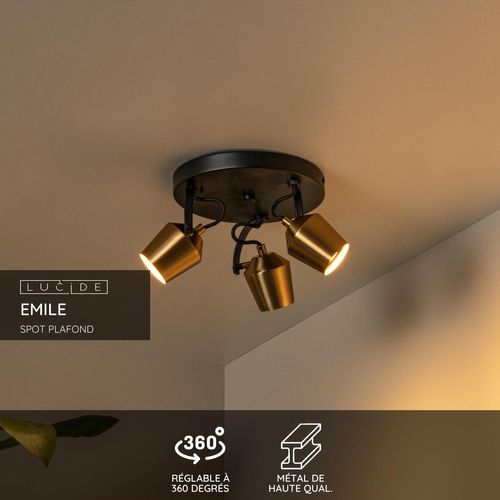 Emile Spot Plafond - Or Mat / Laiton - 3xgu10